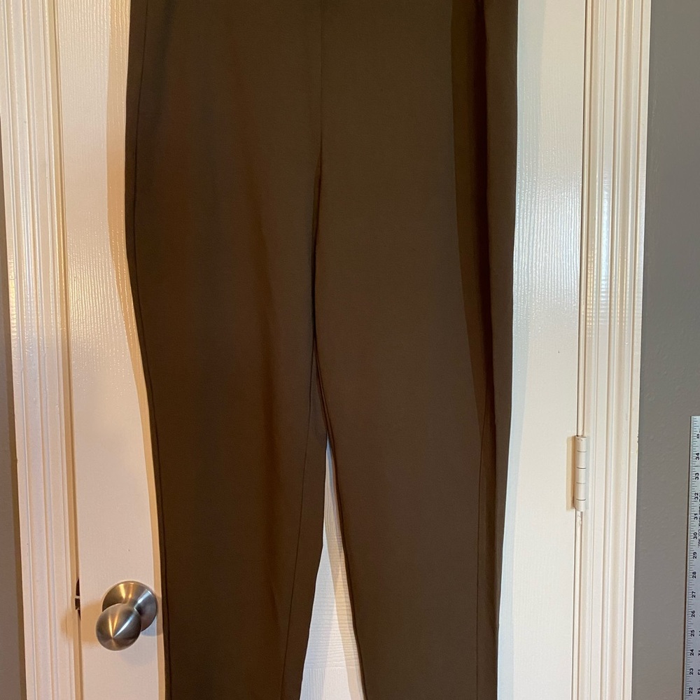 J Jill forward seam knit slacks Size L.  Dark Truffle.  NWT